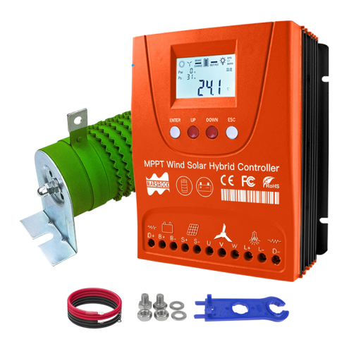 Hybrid vind sol controller 3000W Auto 24V/48V MPPT WiFi orange 14,5 x 7 cm til turbine og paneler