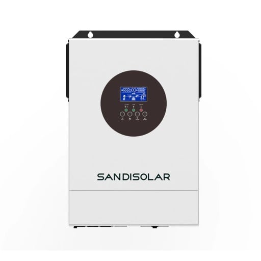 Hybride zonne-omvormer 6,2 kW 48 V AC 220-240 V met parallelle aansluiting LCD-display en LED-indicatie wit voor fotovoltaïsche systemen en huis en vakantiehuis