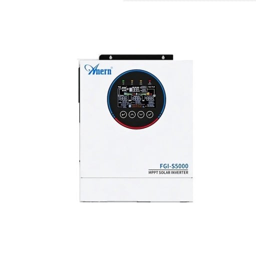 Hybride zonne-omvormer MPPT 5000 W 24 V dubbele AC-uitgang 220-240 V opladen 160 A kleurendisplay wit met WiFi voor fotovoltaïsche systemen en huizen