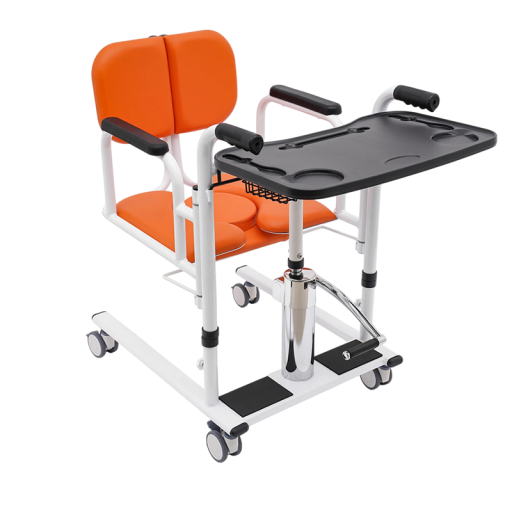 Hydraulické toaletní křeslo pro pacienty Nastavitelná výška 41-65 cm Nosnost 150 kg Hydraulický zvedací mechanismus Přenosné pro domácí péči