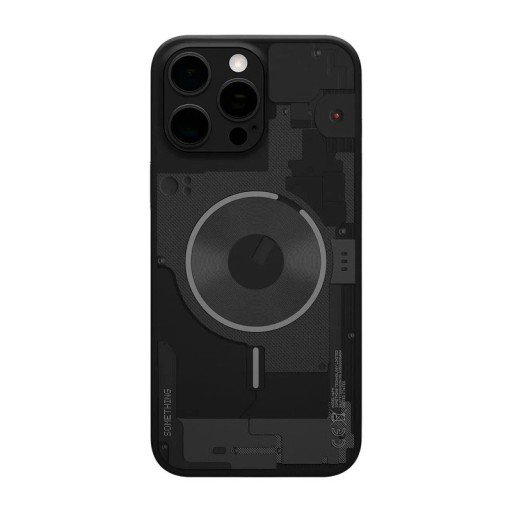 Hydrogel skyddsfilm för iPhone 16 Plus på baksidan svart med motiv av telefonens inre komponenter