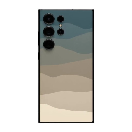 Hydrogelbeschermfolie voor Samsung Galaxy S24 Plus voor de achterkant van de telefoon met een motief van kleurrijke golven in blauw, bruin en beige