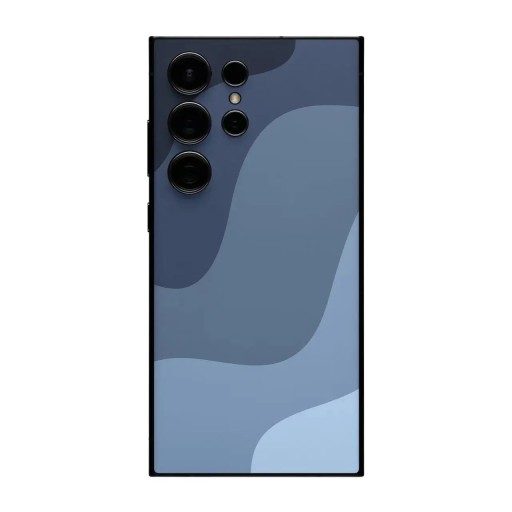 Hydrogelbeschermfolie voor Samsung Galaxy S25 voor de achterkant van de telefoon met abstracte golfmotieven in tinten van blauw