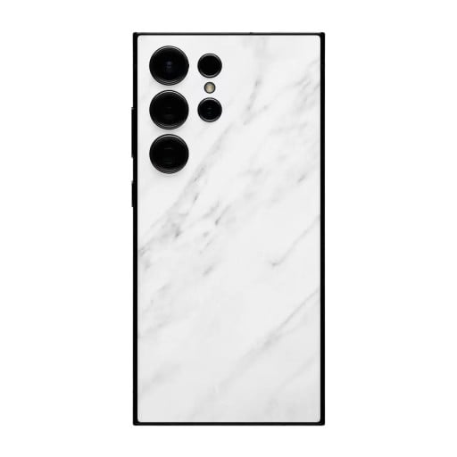 Hydrogelbeskyttelsesfilm til Samsung Galaxy S23 Ultra til bagsiden af telefonen med hvid marmor mønster med grå årer