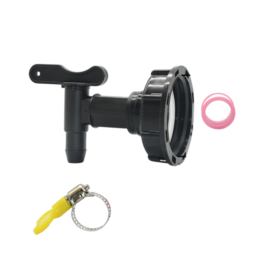 IBC ventieladapter voor tank S60x6 60 mm plastic kraan met aansluiting voor slang 5/8 regulatie van de waterstroom voor vaten en irrigatie