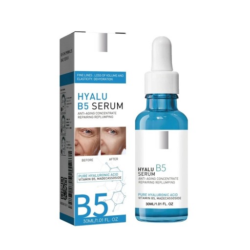 Ihoseerumi hyaluronihapolla ja B5-vitamiinilla 30 ml Tehokasta kosteutusta Ihoa rauhoittava Silottava Hellävarainen iho-esanssi