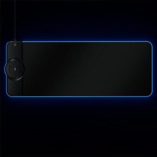 Illuminated Mouse and Keyboard Mat with Wireless Phone Charger