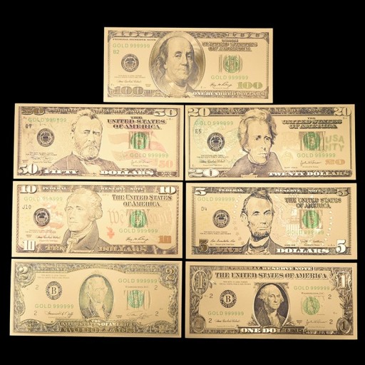 Imitacja banknotów dolarowych 7 szt