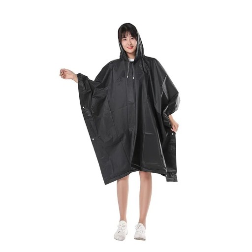 Impermeable poncho con capucha corte suelto 130 × 30 × 110 cm ligera protección contra la lluvia senderismo viaje uso exterior