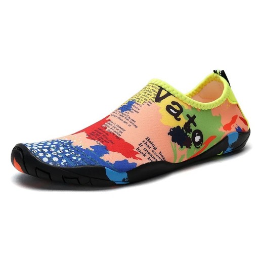 Încălțăminte de apă unisex tip Barefoot cu slip-on, suprafață elastică din poliester, talpă din cauciuc și EVA