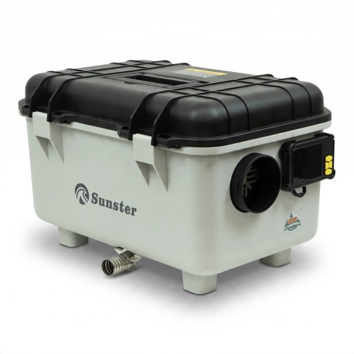Încălzire pe motorină 8 kW 12 V 24 V și 230 V Rezervor 6 l Panou LCD Bluetooth și telecomandă Dimensiuni 16 x 30,5 x 42 cm Alb Pentru vehicule