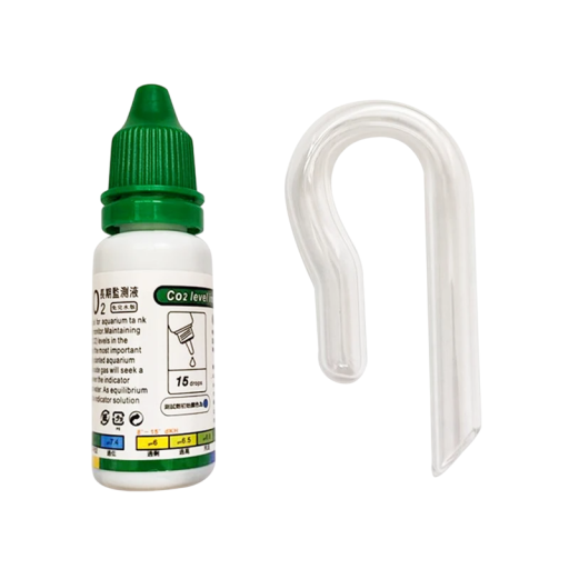 Indicator CO2 pentru acvariu 15 ml Tester lichid în formă de cârlig Măsurare colorată a concentrației de CO2 pentru plantele acvatice, pești și creveți