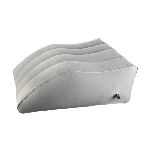 Inflatable Wedge Pillow for Legs and Back Grey PVC Portable Sleeping Pillow Travel Camping Knee Head and Laptop Support