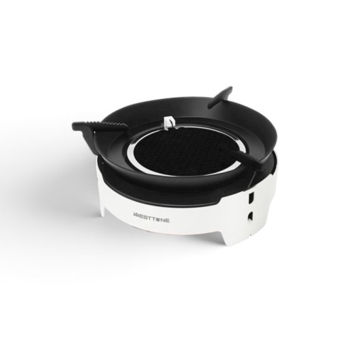 Infrarot-Gasherd 19 x 19 x 4,8 cm Leistung 3600 W Mit Schlauch 1 m und Adapter Elfenbeinweiß Mit Tasche Für Camping und Wandern