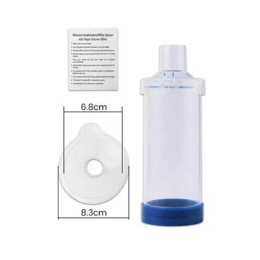 Inhalationskammare för nebulisator med mask i storlek L 6,8 x 8,3 cm aerokammare lagertank sprayer för vuxna inhalationer