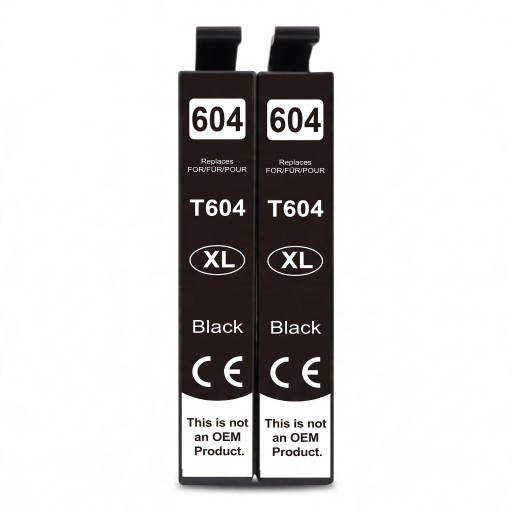 Inkoustové kazety Epson 604XL 2 ks Kompatibilné T604XL 12 ml S čipom Čierna Pre XP-2200 XP-3200 XP-4200 WF-2910 WF-2930 a WF-2950