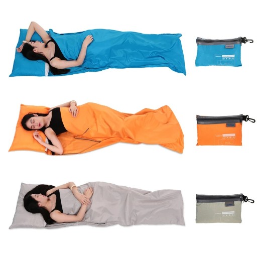 Inleg voor slaapzak 70 × 210 cm polyester lichtgewicht opvouwbaar gebruik alleen of in slaapzak voor kamperen wandelen reizen