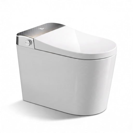 Inodoro inteligente con bidet Apertura y descarga automáticas Asiento calefaccionado y control remoto Superficie antibacteriana Blanca Para el baño