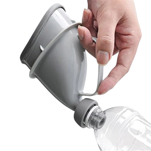Inodoro portátil para coche 10,5 x 14 cm Embudo con adaptador para botella PET Inodoro de emergencia Ayuda de viaje Camping Senderismo Accesorios para coche