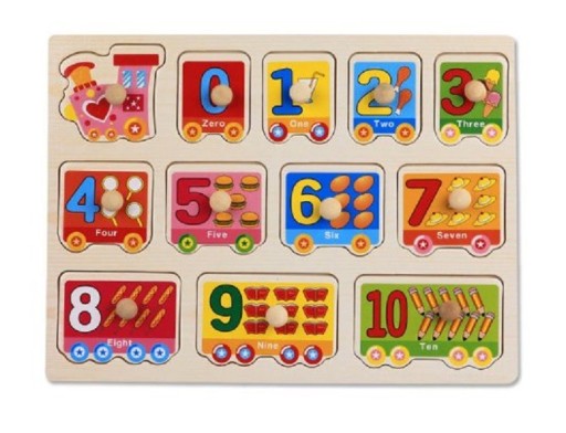 Insert Wooden Puzzle - Numbers in the Shape of a Train