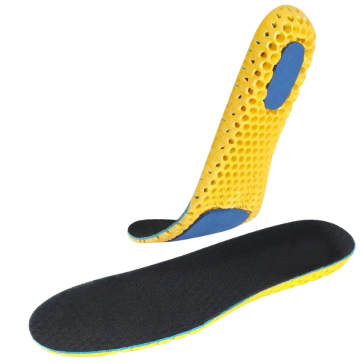 Insertii de pantofi in gel, de culoare neutra, pentru a calma durerile de picior, material respirabil.