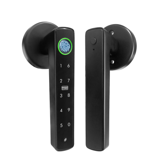 Inteligentní Bluetooth zámek dveří s otiskem prstu a aplikací 15,3 cm Type-C napájení černý pro zabezpečení domácnosti
