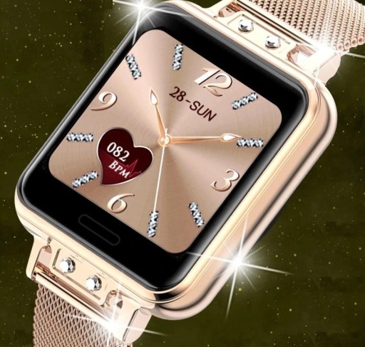 Inteligentny zegarek damski z kryształkami K1283