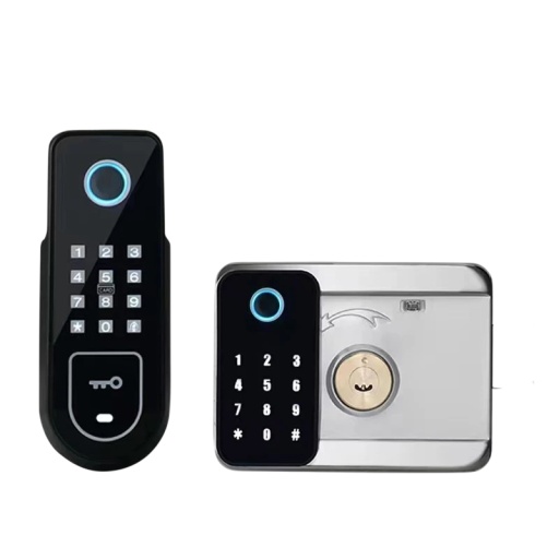 Intelligens Bluetooth ajtózár ujjlenyomat-olvasóval és billentyűzettel Tuya Smart 170 mm Type-C táplálás fekete a belépés biztonságáért