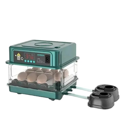 Intelligent ägginkubator 24x25x21 cm Automatisk inkubator med äggvändning och fuktkontroll Inkubator för höns, ankor, gäss och vaktlar