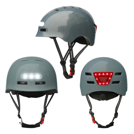 Intelligente fietshelm met voor- en achter LED-verlichting stads unisex helm verstelbare omtrek maat M 54-57 cm batterij 750 mAh