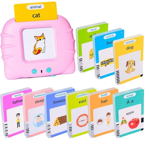 Interactieve leesmachine met sprekende kaartjes 224 stuks Voorafgaande educatieve set met geluiden van dieren, voorwerpen en vervoer Ontwikkeling van spraak en cognitie