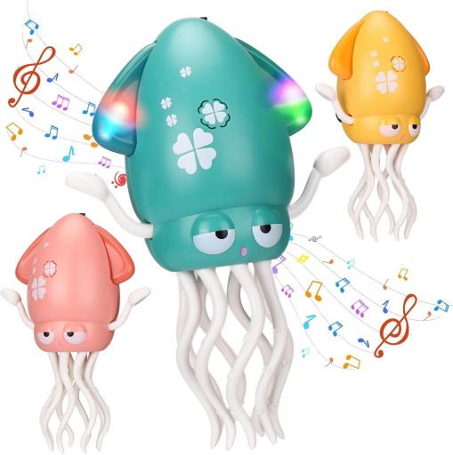 Interactive Dancing Octopus with Movement and Light Automatic Obstacle Avoidance Fishing Game USB Rechargeable