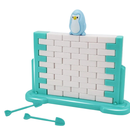 Interaktiivinen peli Muurin murtaminen pingviinillä 18 x 11,5 x 4 cm Hauska lautapeli lapsille Peli kahdelle pelaajalle Havaintokykyä harjoitteleva Kaksintaistelu puristavissa kuutioissa