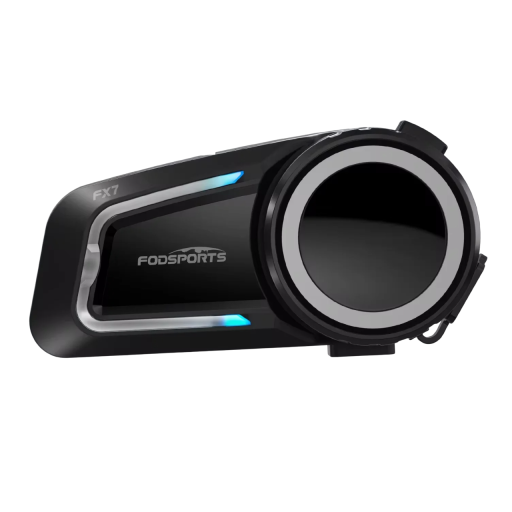 Intercom Fodsports FX7 Bluetooth 5.4 Mesh 10 pilotos 2000 m rádio FM ENC HIFI altifalantes de 40mm IP67 resistência à água carregamento Tipo-C