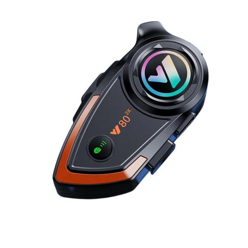 Interfon Bluetooth pentru motocicletă cu microfon fix, rază de acțiune de până la 1000 m, anulare a zgomotului, impermeabil pentru căști rabatabile
