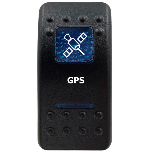 Interrupteur à bascule unipolaire étanche 12 V avec rétroéclairage LED bleu pour GPS Interrupteur noir pour voiture tout-terrain et bateau contrôle de la navigation GPS et du localisateur