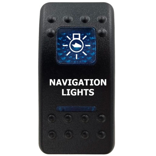 Interruptor de palanca unipolar a prueba de agua 12 V con retroiluminación LED azul NAVIGATION LIGHTS Interruptor negro para barco y automóvil control de luces de navegación