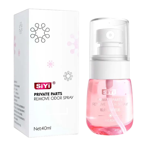 Intimní čisticí sprej Osvěžující mlha na intimní partie 40 ml S extraktem ze zimolezu a panthenolem Bílá lahvička s rozprašovačem