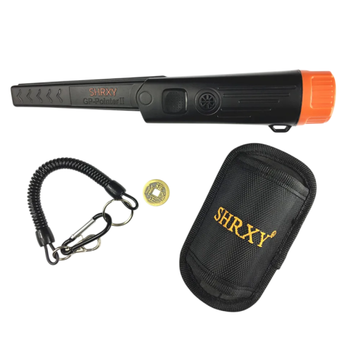 IP66 waterdichte 360° draagbare metaaldetector met tril- en geluidsalarm, richtpunt, behuizing en spiraaldraad