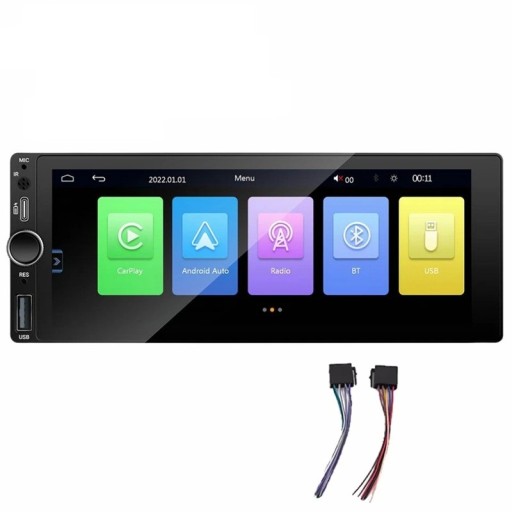 IPS 6,9" 1Din autoradio CarPlay Android Auto MP5 multimedieafspiller berøringsskærm universelt stereo USB Bluetooth