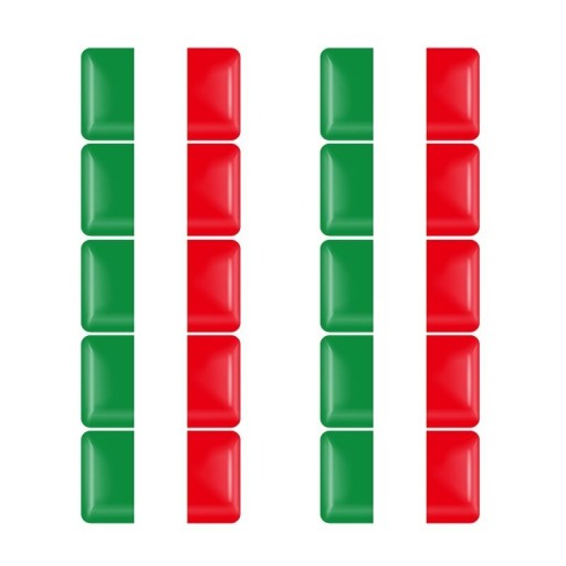 Italiensk flag klistermærke 10 stk.