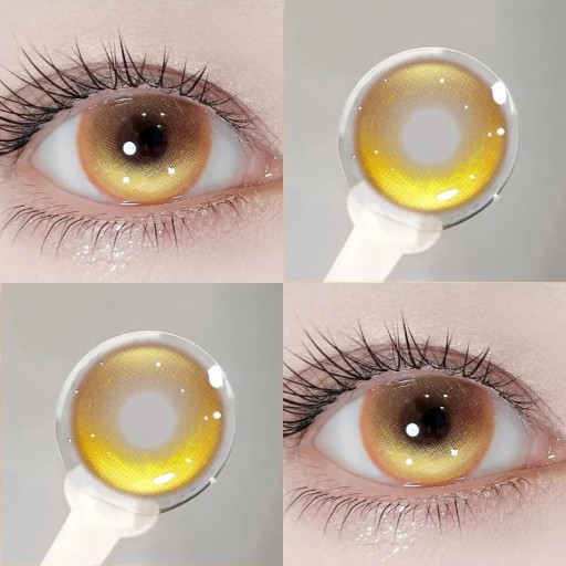 Jährliche farbige Kontaktlinsen mit Dioptrien -3.75 im Anime-Stil mit kontrastierendem Muster dekorative Linsen für Cosplay und Augenstilisierung