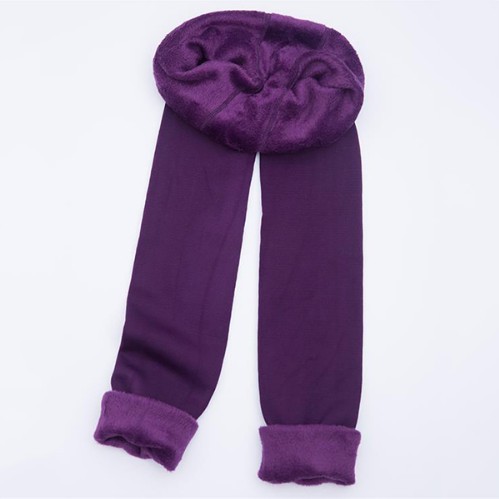 Jambiere elastice de iarnă pentru femei - Violet