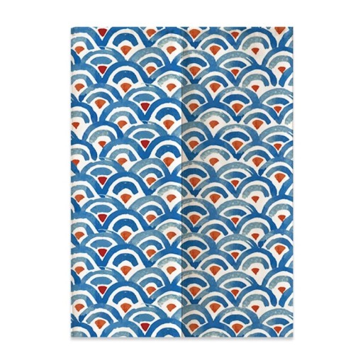 Japansk dørforhæng abstrakt mønster 65×90 cm polyester blå-orange tekstilgardin til dør rumopdeling
