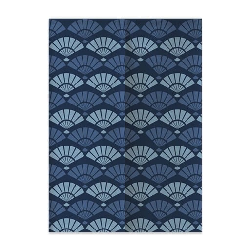 Japonský dveřní závěs vějíře 140×200 cm polyester modrý závěs do dveří pro rozdělení prostoru a dekoraci interiéru