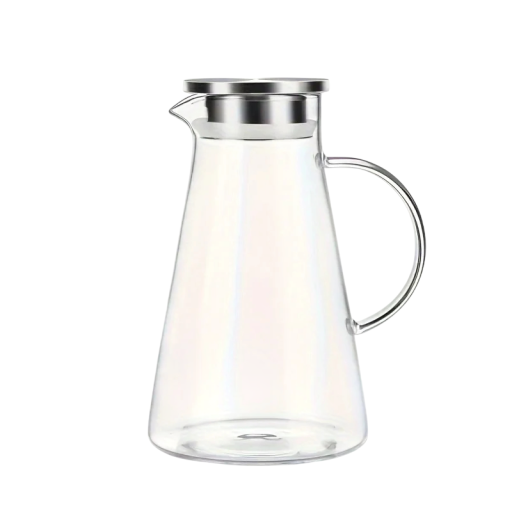 Jarra de agua de vidrio transparente 2 l con asa Jarra de vidrio para agua, limonada y bebidas caseras para uso diario
