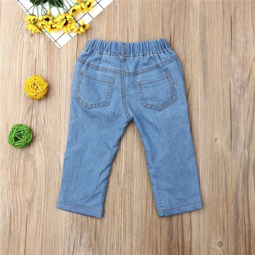 Jeans da ragazza con perle L2154