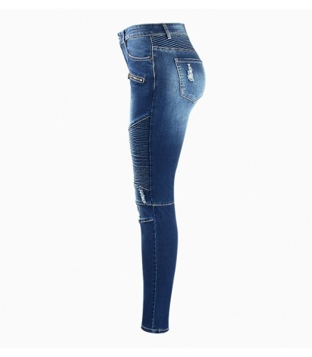 Jeans elásticos femininos - Azul escuro