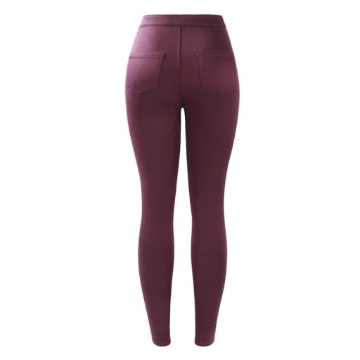 Jeans élastiques pour femmes bordeaux
