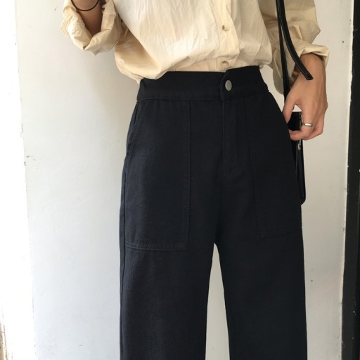 Jeans para mulher džíns soltos pretos